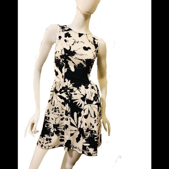 Soprano Floral Abstract Dress Black White Size XS - Picture 5 of 16